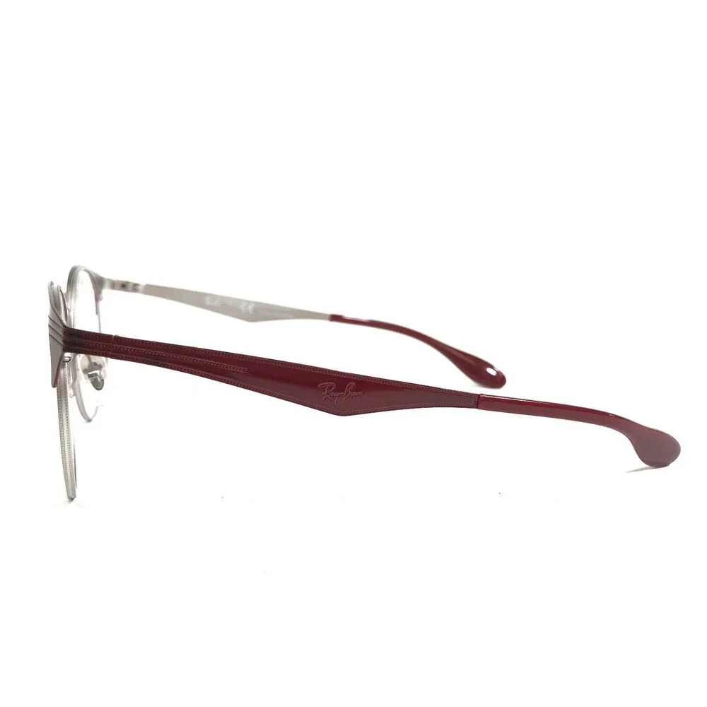 Ray-Ban Eyeglasses Frames RB6406 3024 Matte Grey Burgundy Red Round 49-18-140